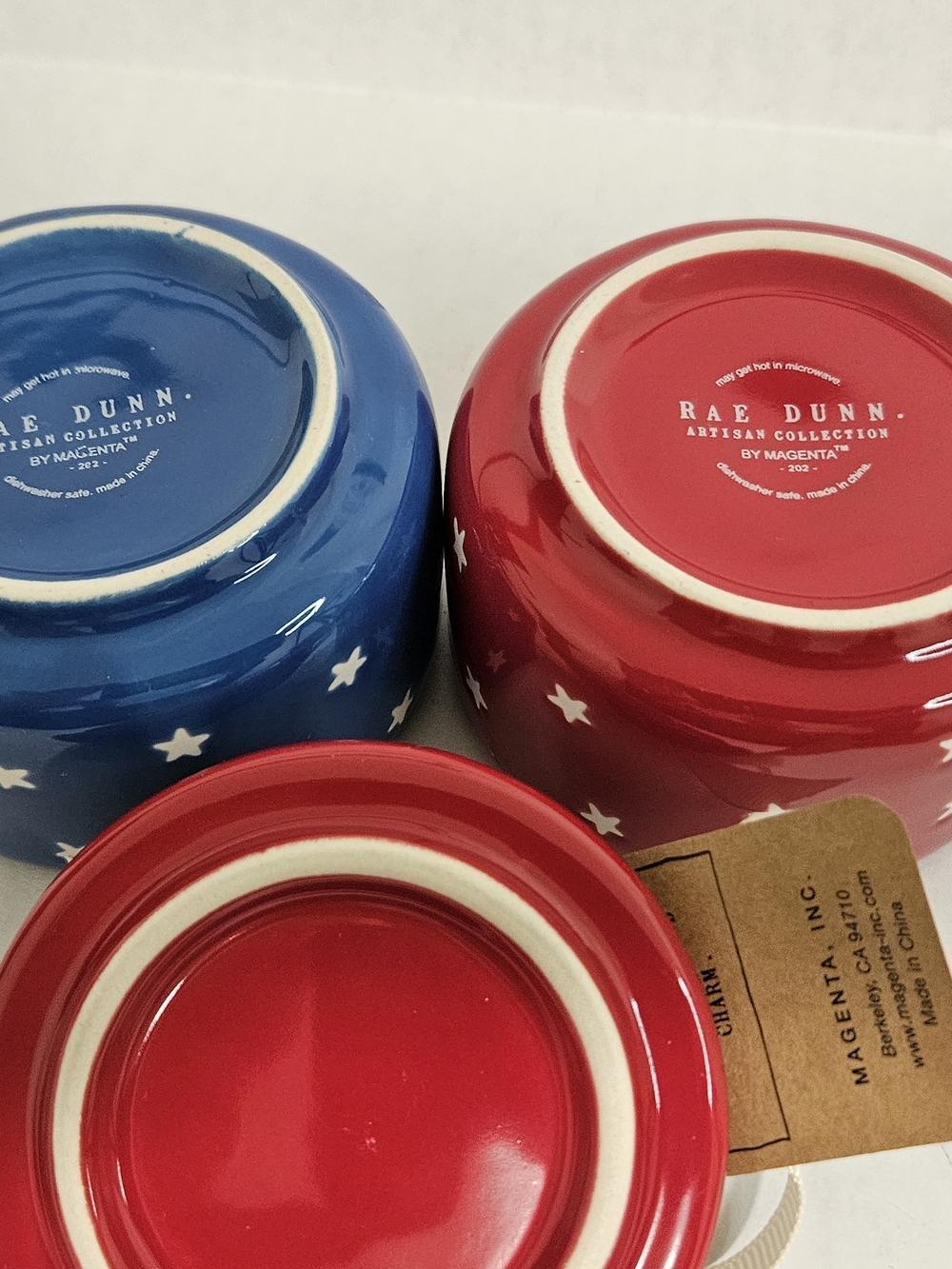 Rae Dunn Salt & Pepper Ceramic Stackable Set - Red & Blue - Picture 7 of 7